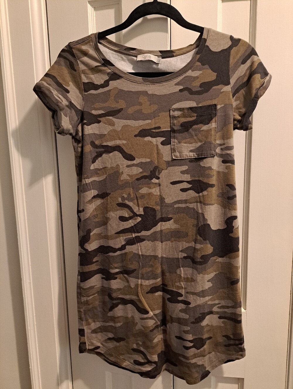 Camo Pocket T-Shirt Dress - Olive & Khaki